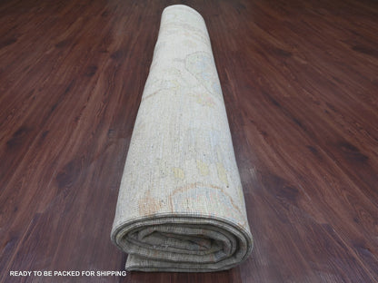 Oushak Oushak hand-knotted wool rug in Gray & Green, 11'8" x 14'11" — SKU O022235 (view 9)