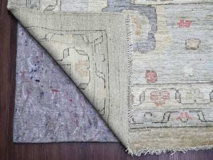 Green 11'11" x 15'8" Oushak And Peshawar Hand knotted Wool Rug - Sku: O022238