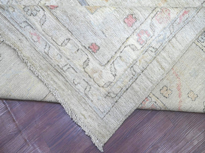 Green 11'11" x 15'8" Oushak And Peshawar Hand knotted Wool Rug - Sku: O022238