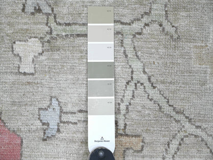 Green 11'11" x 15'8" Oushak And Peshawar Hand knotted Wool Rug - Sku: O022238