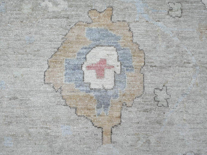 Green 11'11" x 15'8" Oushak And Peshawar Hand knotted Wool Rug - Sku: O022238