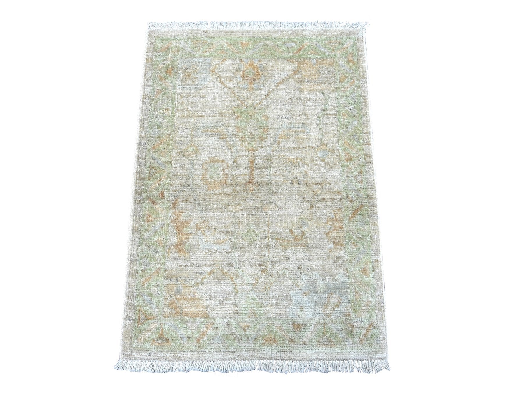 Oushak Oushak hand-knotted wool rug in Gray & Green, 2'1" x 2'11" — SKU O022240