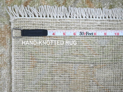 Grey 2'1" x 2'11" Oushak And Peshawar Hand knotted Wool Rug - Sku: O022240