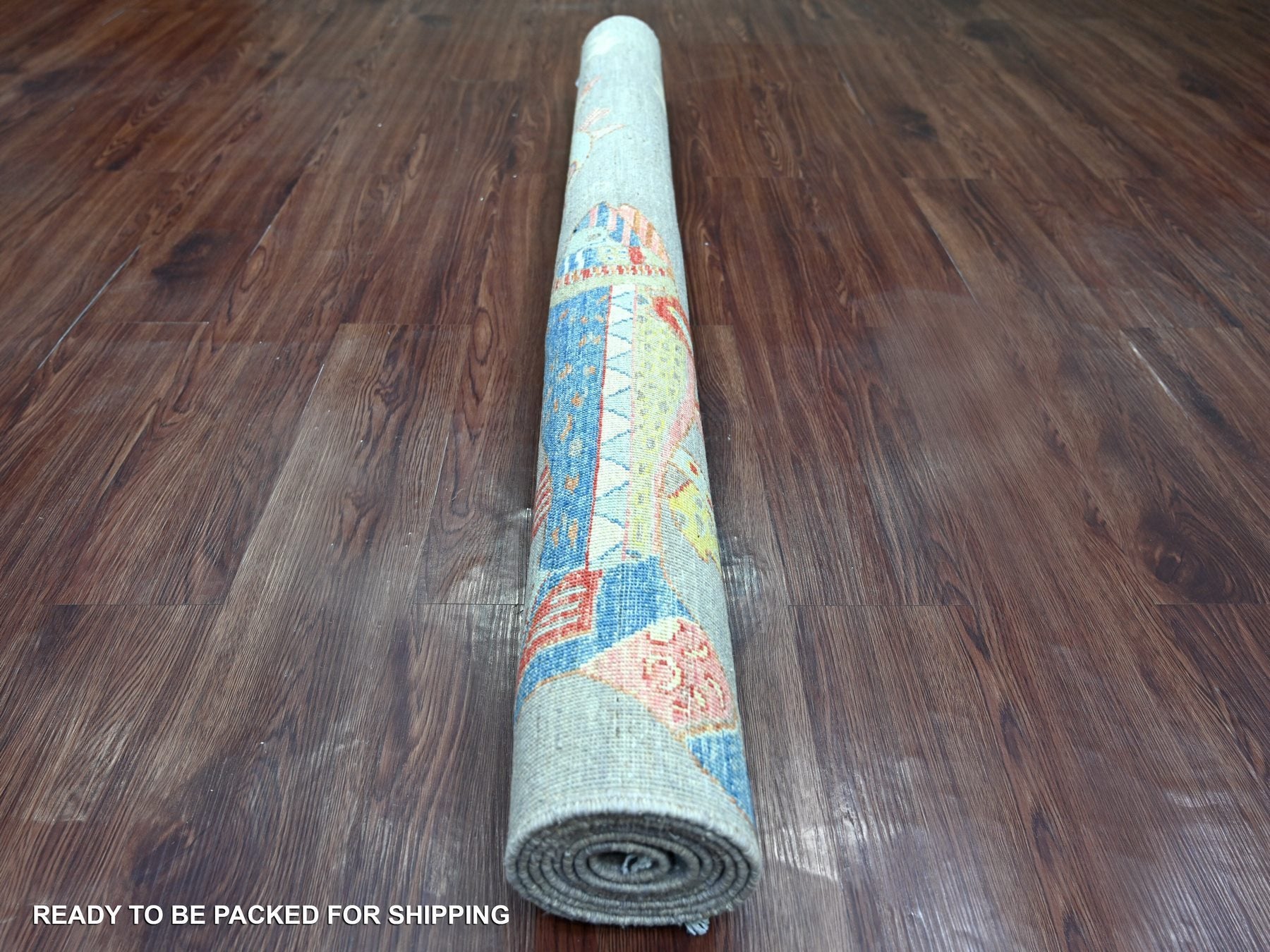 Peshawar Modern / Contemporary hand-knotted wool rug in Gray, 5' x 6'9" — SKU O022243 (view 4)