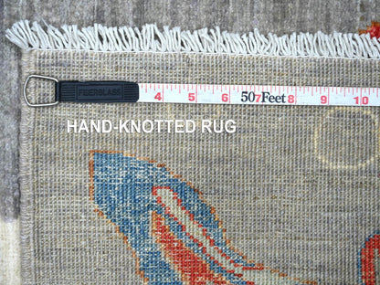 Peshawar Modern / Contemporary hand-knotted wool rug in Gray, 5' x 6'9" — SKU O022243 (view 6)
