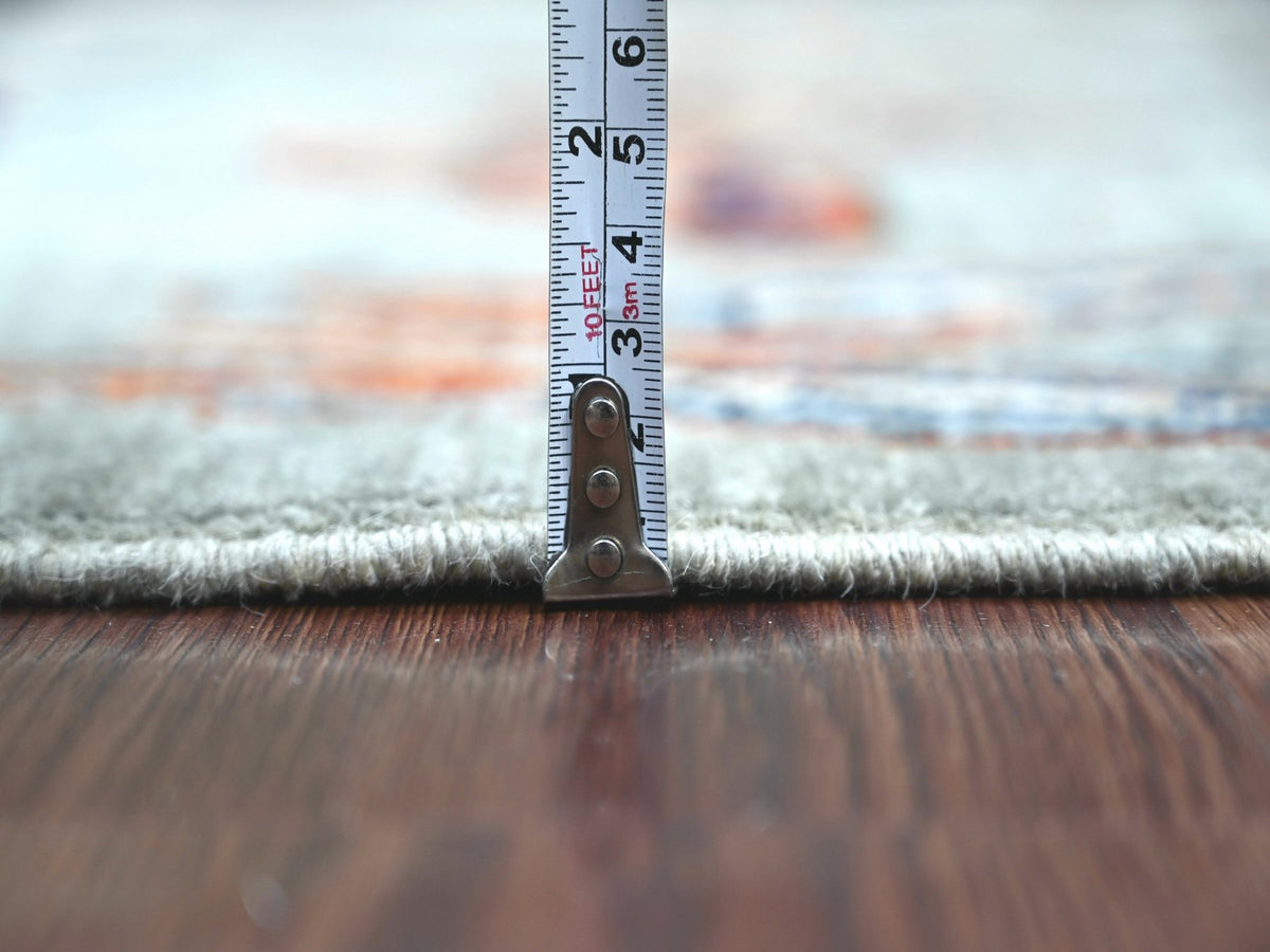 Peshawar Modern / Contemporary hand-knotted wool rug in Gray, 5'10" x 8'8" — SKU O022244 (view 5)