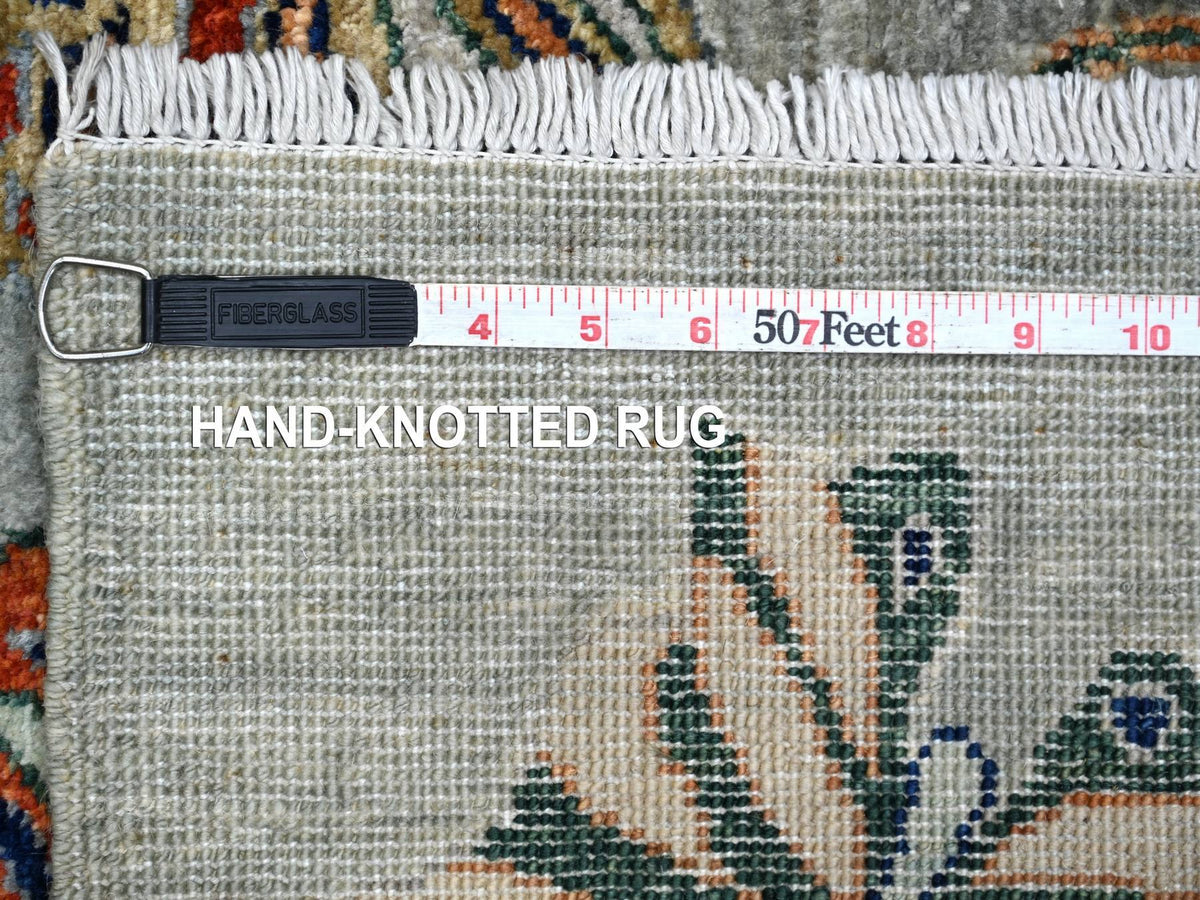 Peshawar Modern / Contemporary hand-knotted wool rug in Gray, 5'10" x 8'8" — SKU O022244 (view 6)