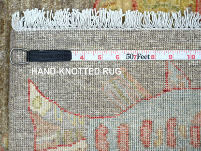 Brown 2'7" x 5'10" Modern and Contemporary Hand knotted Wool Rug - Sku: O022245