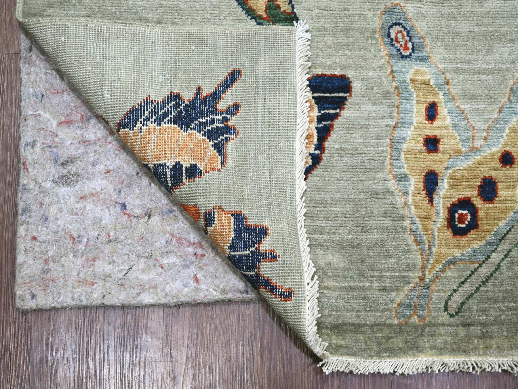 Peshawar Modern / Contemporary hand-knotted wool rug in Gray, 8'11" x 11'9" — SKU O022246 (view 4)