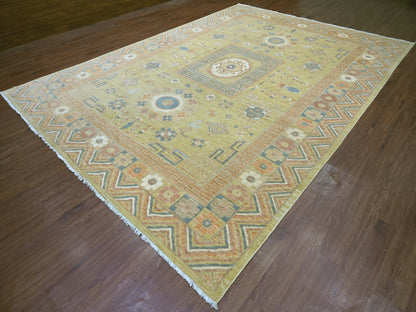 Green 9'9" x 13'9" Oushak And Peshawar Hand knotted Wool Rug - Sku: O022247