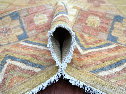 Green 9'9" x 13'9" Oushak And Peshawar Hand knotted Wool Rug - Sku: O022247