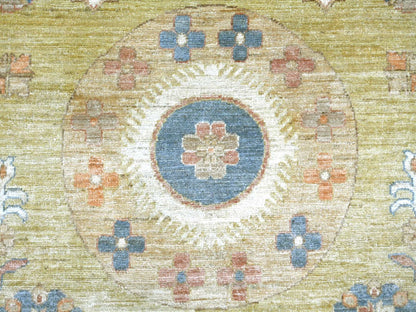 Green 9'9" x 13'9" Oushak And Peshawar Hand knotted Wool Rug - Sku: O022247