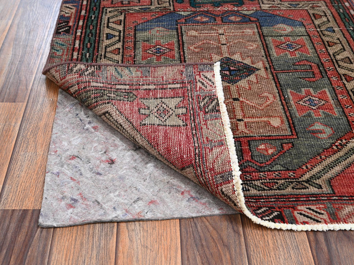 Vintage hand-knotted wool runner in Red, 2'7" x 12'5" — SKU O02224 (view 3)