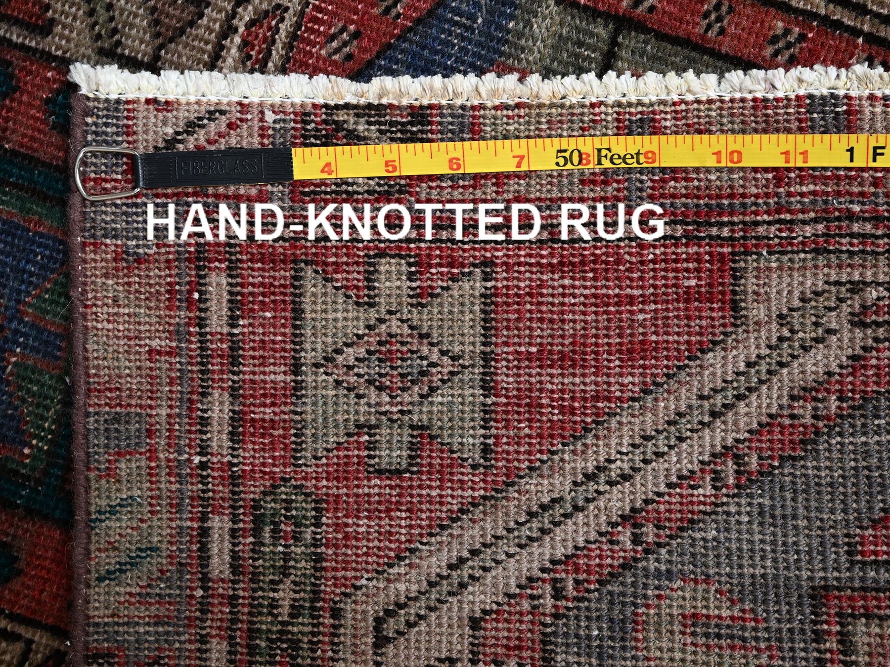 Vintage hand-knotted wool runner in Red, 2'7" x 12'5" — SKU O02224 (view 7)