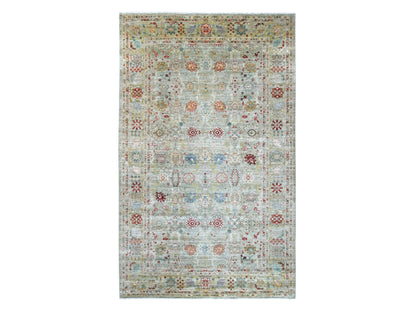 Green 7'3" x 11'8" Oushak And Peshawar Hand knotted Wool Rug - Sku: O022250