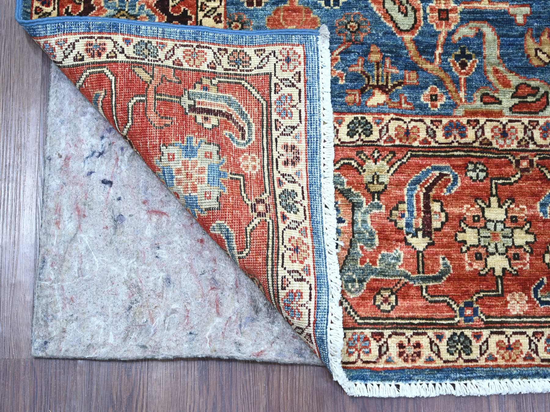 Blue 5'10" x 9'1" Tribal & Geometric Hand knotted Wool Rug - Sku: O022251