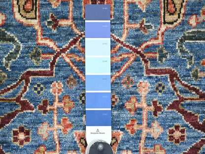Blue 5'10" x 9'1" Tribal & Geometric Hand knotted Wool Rug - Sku: O022251