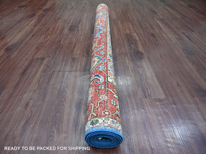 Blue 5'10" x 9'1" Tribal & Geometric Hand knotted Wool Rug - Sku: O022251
