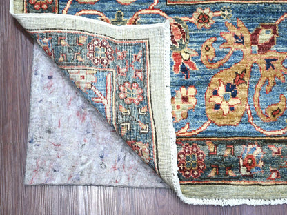 Tribal & Geometric hand-knotted wool rug in Gray & Blue, 9'9" x 13'8" — SKU O022253 (view 4)