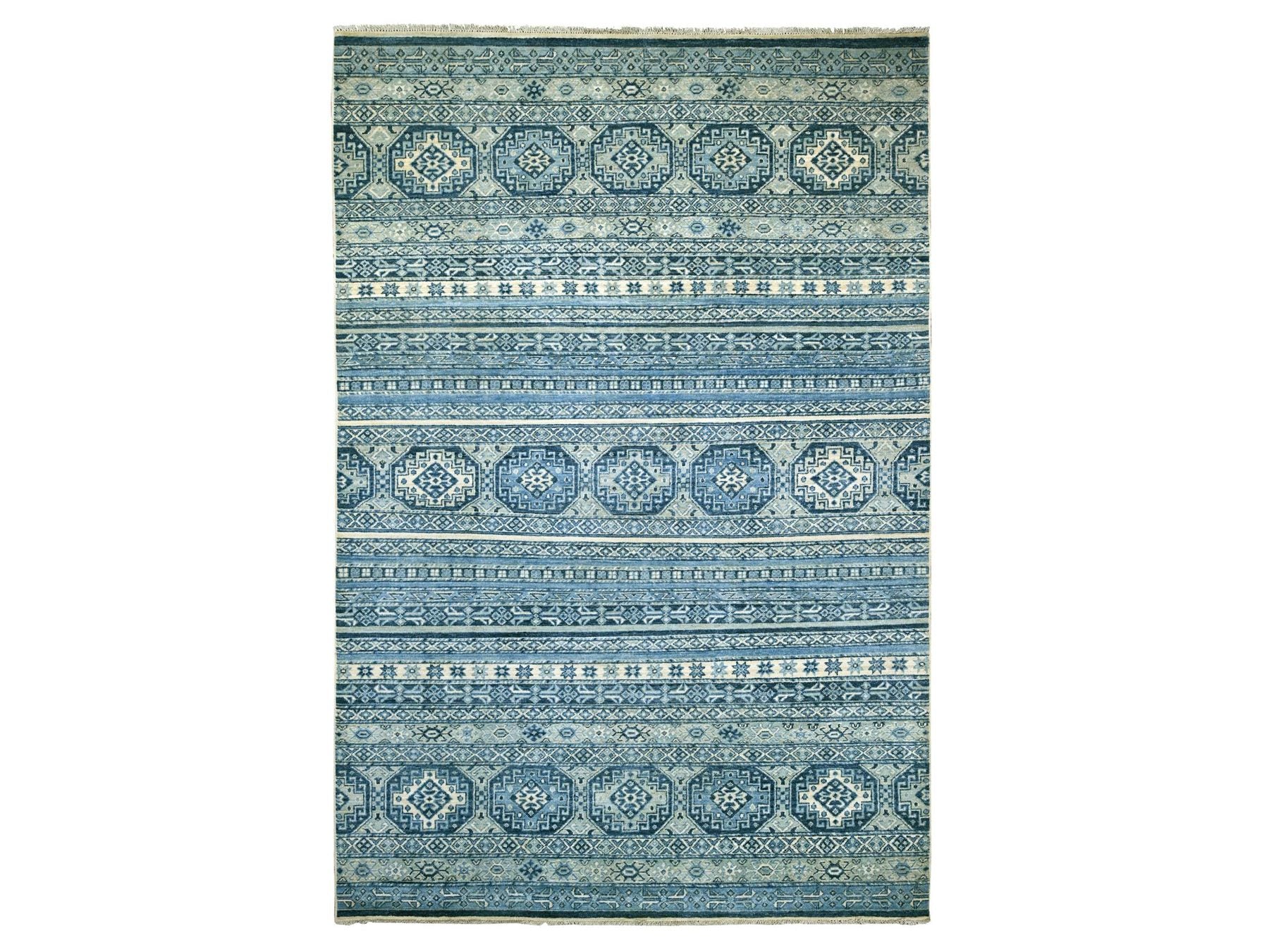 Kazak Tribal & Geometric hand-knotted wool rug in Gray, 6' x 9' — SKU O022254