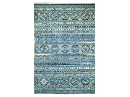Kazak Tribal & Geometric hand-knotted wool rug in Gray, 6' x 9' — SKU O022254