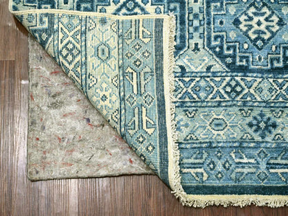Kazak Tribal & Geometric hand-knotted wool rug in Gray, 6' x 9' — SKU O022254 (view 2)