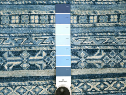 Kazak Tribal & Geometric hand-knotted wool rug in Gray, 6' x 9' — SKU O022254 (view 3)