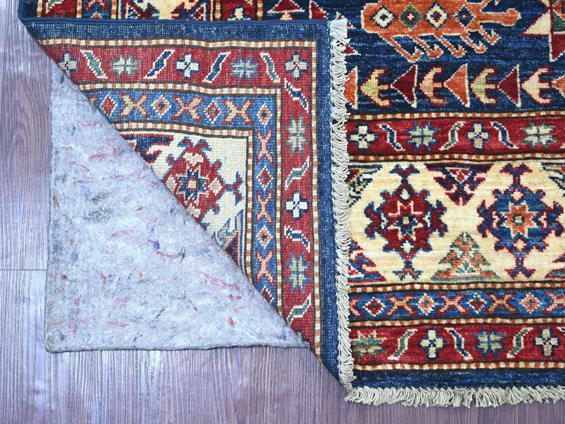 Blue 4'10" x 7'5" Tribal & Geometric Hand knotted Wool Rug - Sku: O022256