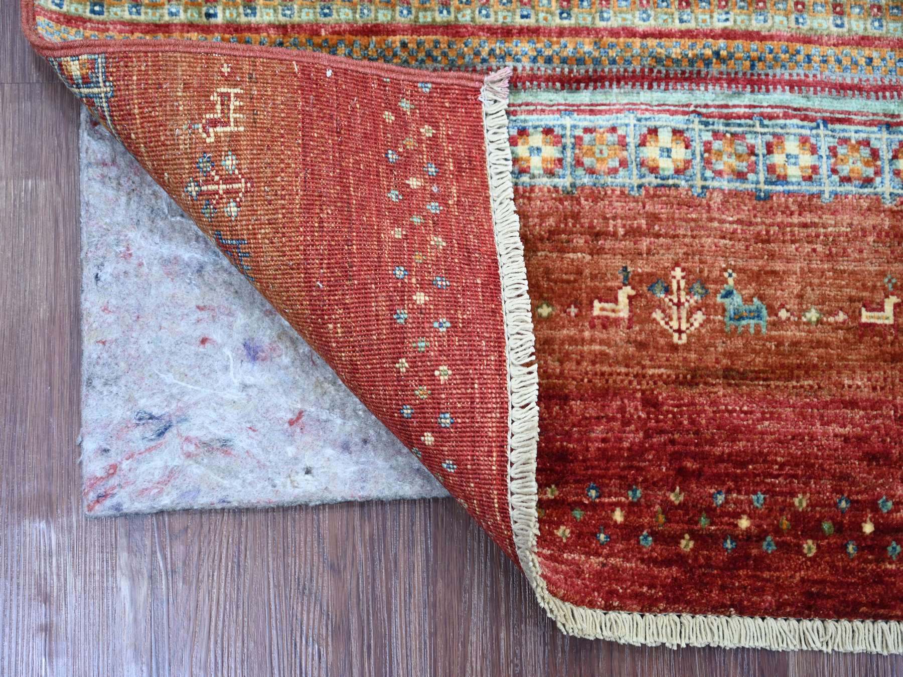 Kazak Tribal & Geometric hand-knotted wool rug in Red, 2'7" x 5' — SKU O022261 (view 2)