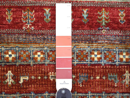 Kazak Tribal & Geometric hand-knotted wool rug in Red, 2'7" x 5' — SKU O022261 (view 3)