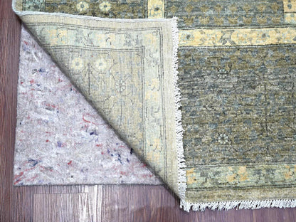 Mamluk Mamluk hand-knotted wool rug in Ivory & Gray, 8'10" x 12'3" — SKU O022269 (view 4)