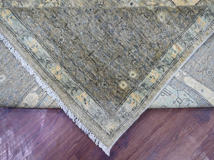 Mamluk Mamluk hand-knotted wool rug in Ivory & Gray, 8'10" x 12'3" — SKU O022269 (view 6)