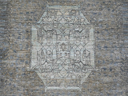 Mamluk Mamluk hand-knotted wool rug in Ivory & Gray, 8'10" x 12'3" — SKU O022269 (view 8)