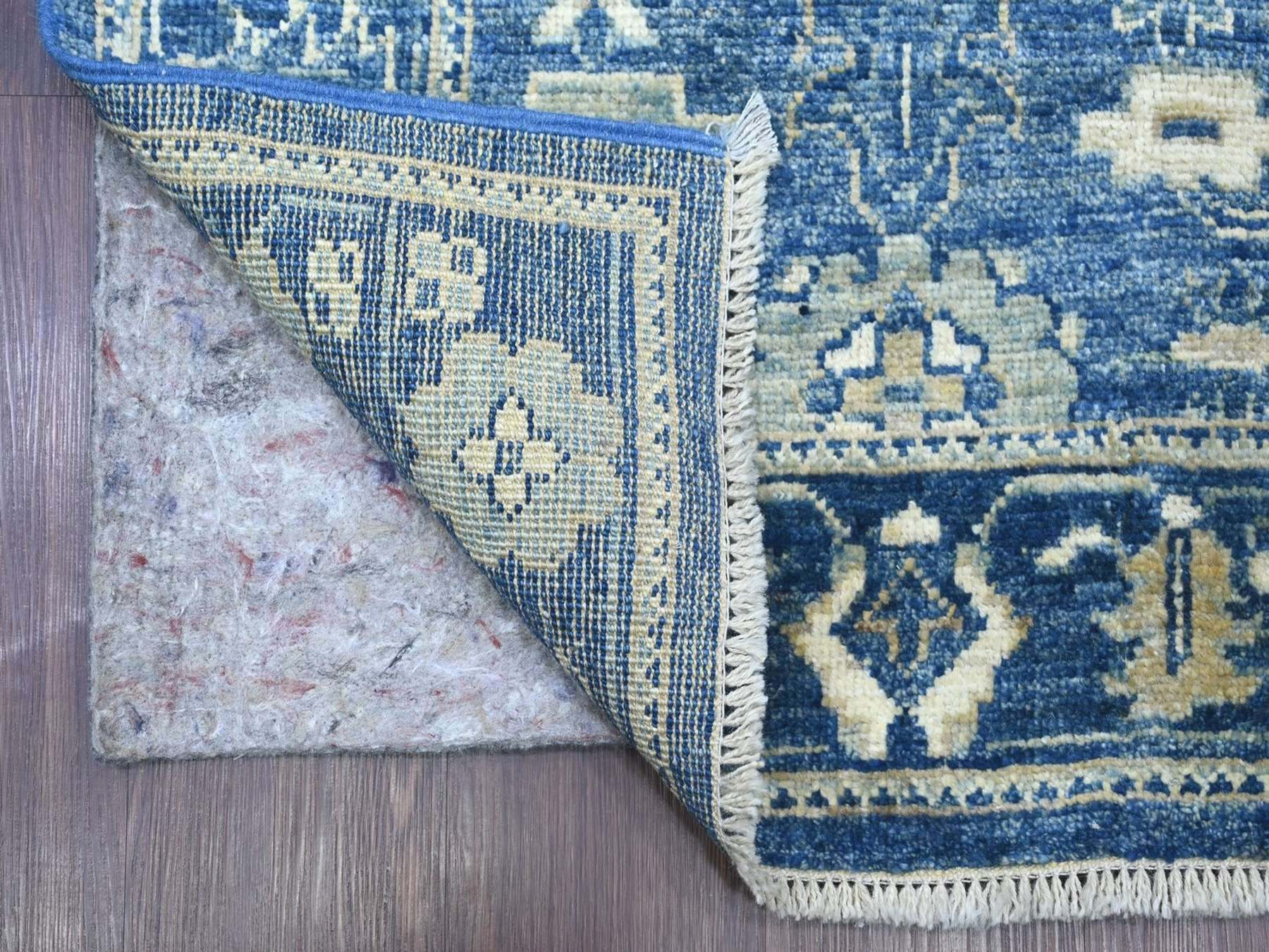 Blue 2'9" x 18'11" Oushak And Peshawar Hand knotted Wool Rug - Sku: O022275