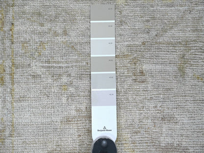 Grey 2'8" x 17'4" Oushak And Peshawar Hand knotted Wool Rug - Sku: O022278