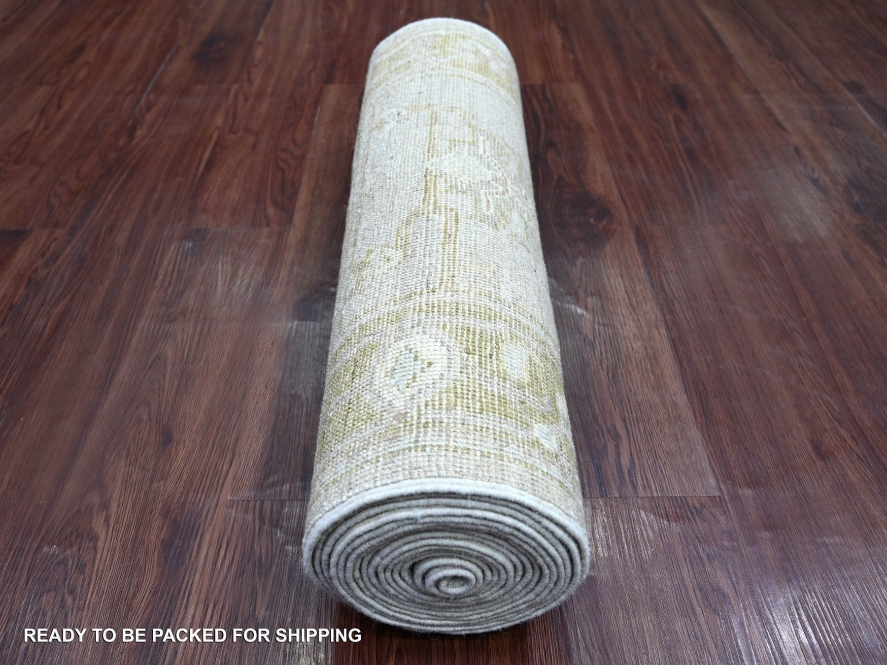 Oushak Oushak hand-knotted wool runner in Gray & Gold, 2'8" x 17'4" — SKU O022278 (view 4)