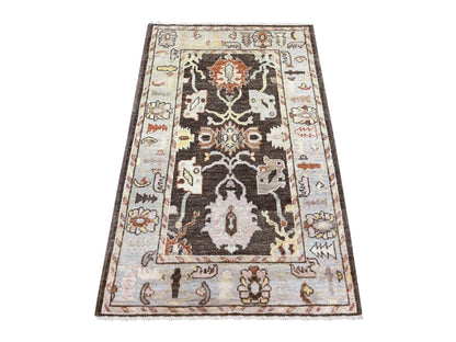 Oushak Oushak hand-knotted wool rug in Brown & Gray, 3'1" x 4'10" — SKU O022280