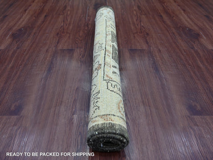 Brown 3'1" x 4'10" Oushak And Peshawar Hand knotted Wool Rug - Sku: O022280