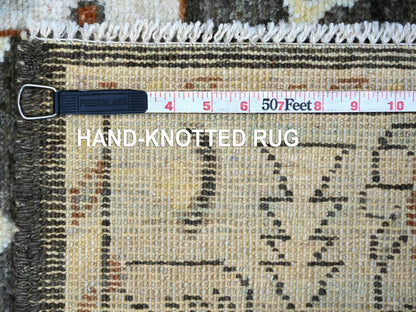Brown 3'1" x 4'10" Oushak And Peshawar Hand knotted Wool Rug - Sku: O022280