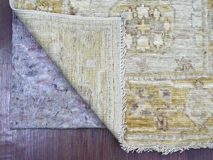 Grey 2'8" x 7'10" Oushak And Peshawar Hand knotted Wool Rug - Sku: O022284