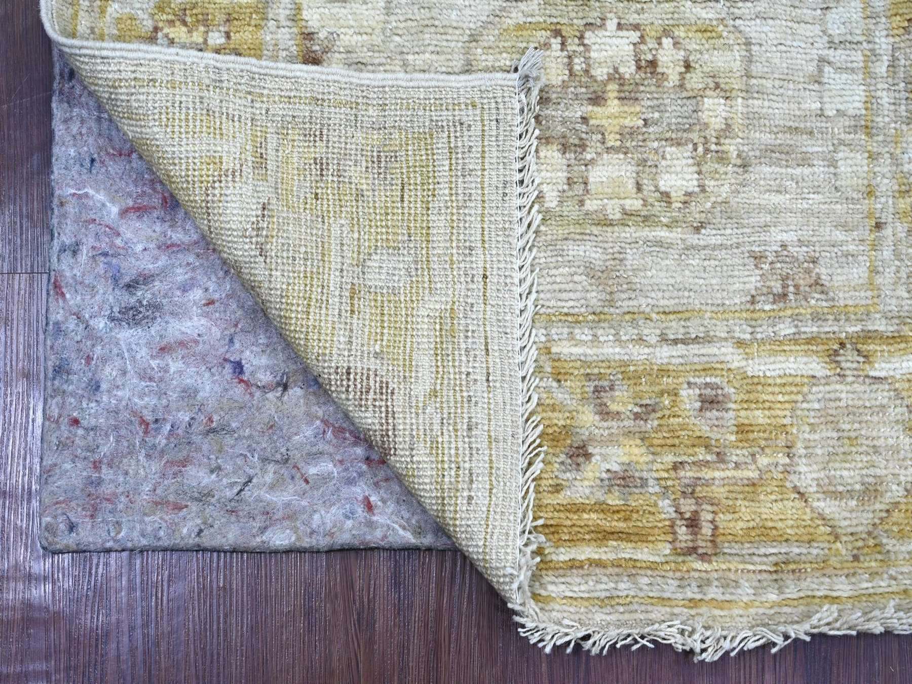 Grey 2'8" x 7'10" Oushak And Peshawar Hand knotted Wool Rug - Sku: O022284