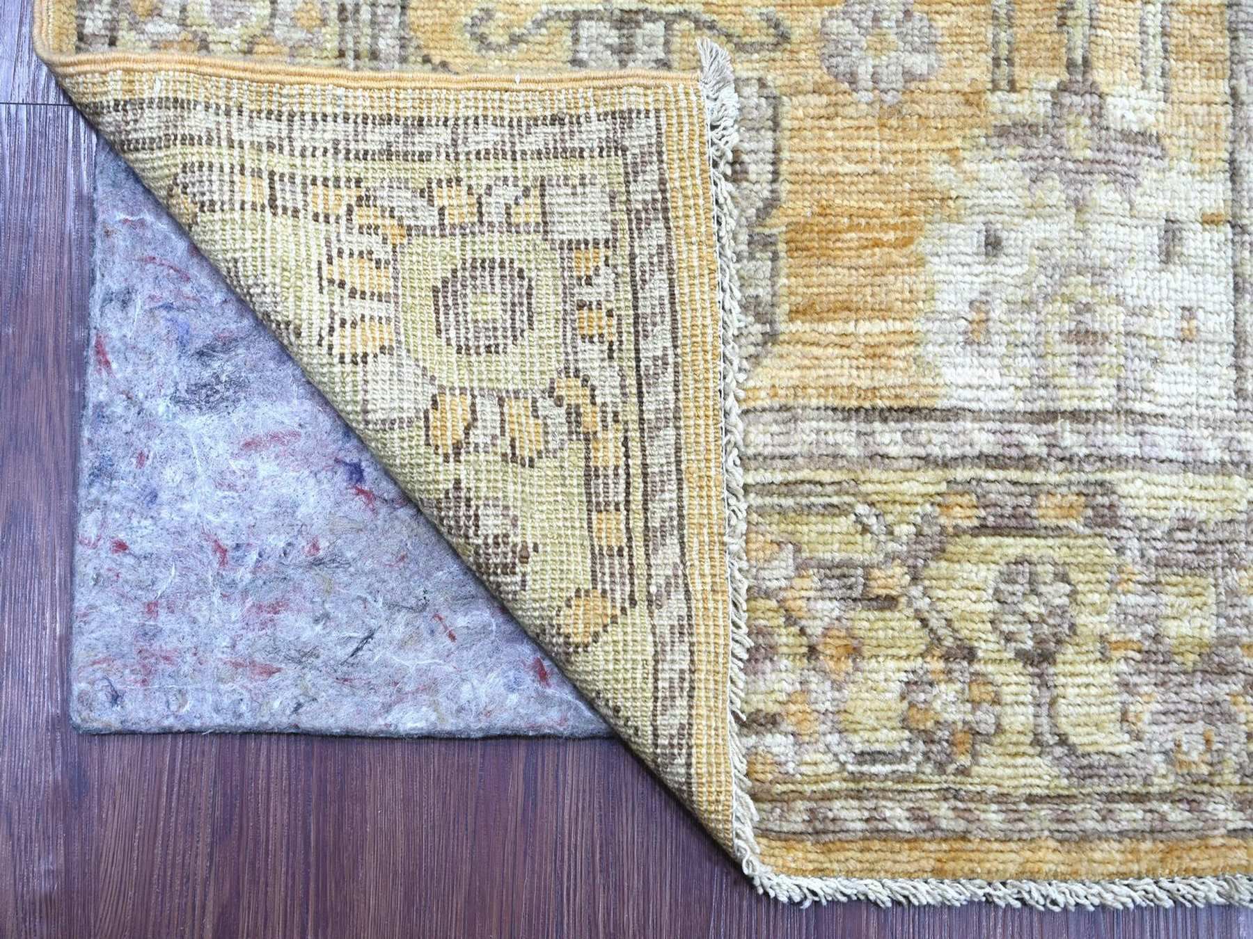 Brown 2'8" x 13'6" Oushak And Peshawar Hand knotted Wool Rug - Sku: O022287