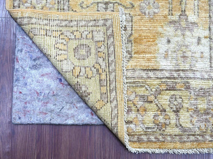 Brown 2'8" x 13'6" Oushak And Peshawar Hand knotted Wool Rug - Sku: O022287