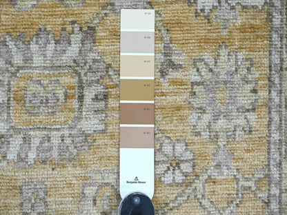 Brown 2'8" x 13'6" Oushak And Peshawar Hand knotted Wool Rug - Sku: O022287