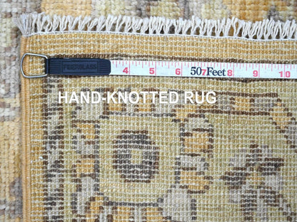 Brown 2'8" x 13'6" Oushak And Peshawar Hand knotted Wool Rug - Sku: O022287