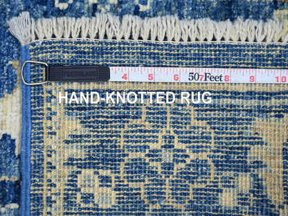 Blue 2'8" x 18'11" Oushak And Peshawar Hand knotted Wool Rug - Sku: O022289
