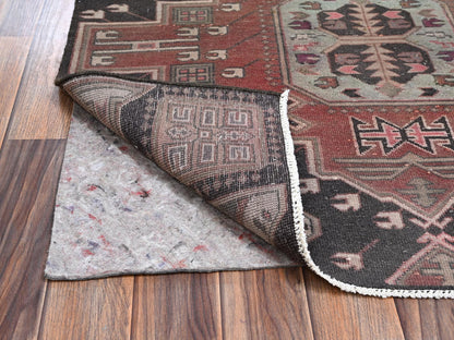 Brown 3'3" x 8'7" Vintage Hand knotted Wool Rug - Sku: O02228
