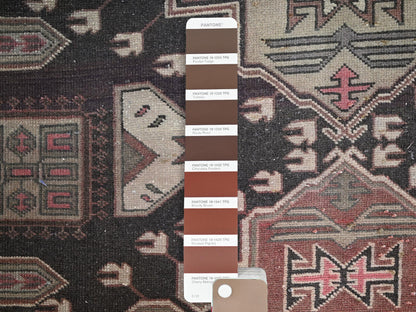 Brown 3'3" x 8'7" Vintage Hand knotted Wool Rug - Sku: O02228