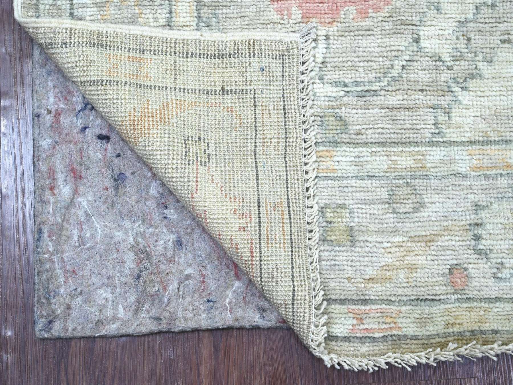 Oushak Oushak hand-knotted wool runner in Gray & Light Blue, 4' x 9'8" — SKU O022293 (view 2)