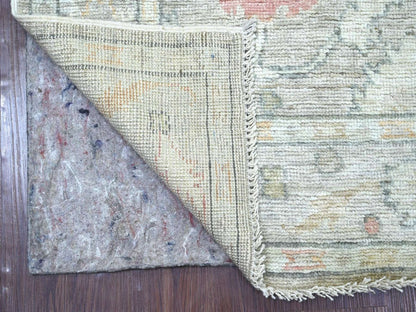 Oushak Oushak hand-knotted wool runner in Gray & Light Blue, 4' x 9'8" — SKU O022293 (view 2)